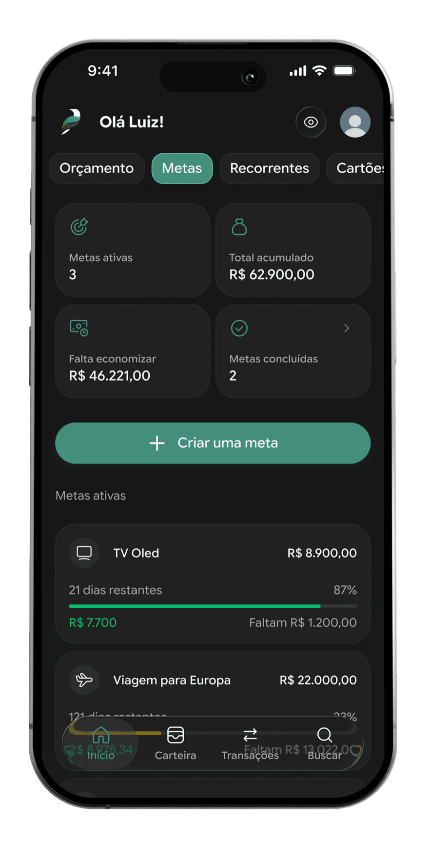 Tela de conexão segura de contas da Pluma via Open Finance